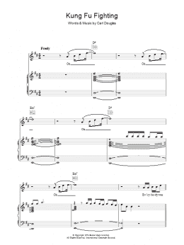 page one of Kung Fu Fighting (Piano, Vocal & Guitar Chords)