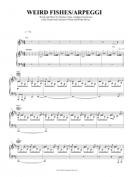 page one of Weird Fishes/Arpeggi (Piano, Vocal & Guitar Chords (Right-Hand Melody))
