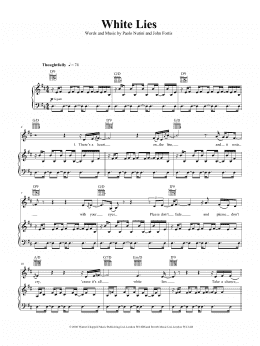 page one of White Lies (Piano, Vocal & Guitar Chords (Right-Hand Melody))