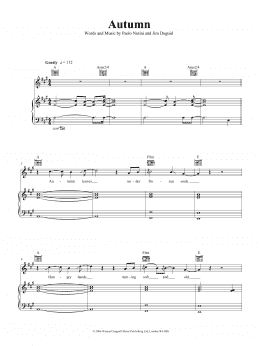 page one of Autumn (Piano, Vocal & Guitar Chords (Right-Hand Melody))