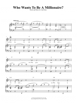 page one of Who Wants To Be A Millionaire? (Piano, Vocal & Guitar Chords (Right-Hand Melody))