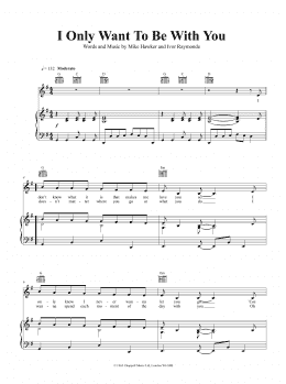 page one of I Only Want To Be With You (Piano, Vocal & Guitar Chords (Right-Hand Melody))