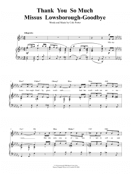 page one of Thank You So Much, Mrs Lowsborough-Goodby (Piano, Vocal & Guitar Chords (Right-Hand Melody))