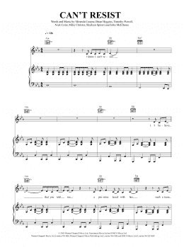 page one of Can't Resist (Piano, Vocal & Guitar Chords (Right-Hand Melody))