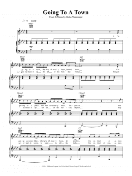 page one of Going To A Town (Piano, Vocal & Guitar Chords)
