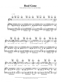 page one of Real Gone (from Cars) (Piano, Vocal & Guitar Chords (Right-Hand Melody))