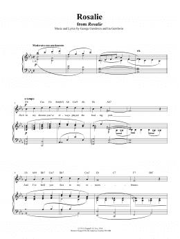 page one of Rosalie (Piano, Vocal & Guitar Chords (Right-Hand Melody))