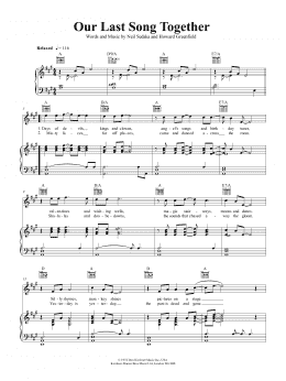 page one of Our Last Song Together (Piano, Vocal & Guitar Chords (Right-Hand Melody))