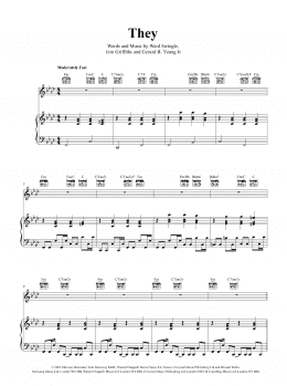page one of They (Piano, Vocal & Guitar Chords (Right-Hand Melody))
