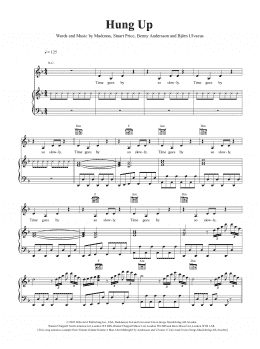 page one of Hung Up (Piano, Vocal & Guitar Chords (Right-Hand Melody))