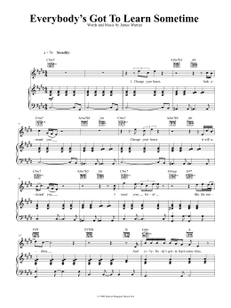 page one of Everybody's Got To Learn Sometime (Piano, Vocal & Guitar Chords (Right-Hand Melody))