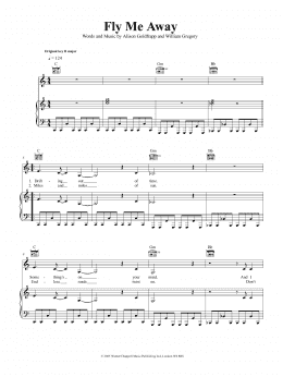 page one of Fly Me Away (Piano, Vocal & Guitar Chords (Right-Hand Melody))