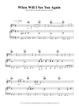 page one of When Will I See You Again? (Piano, Vocal & Guitar Chords)