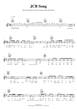 page one of The JCB Song (Lead Sheet / Fake Book)
