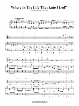 page one of Where Is The Life That Late I Led? (from Kiss Me, Kate) (Piano, Vocal & Guitar Chords (Right-Hand Melody))