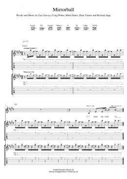 page one of Mirrorball (Guitar Tab)