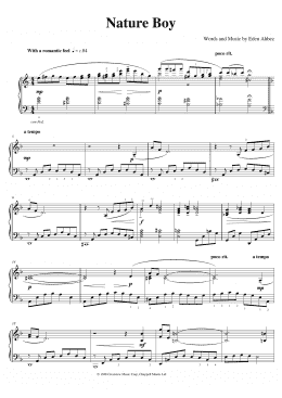page one of Nature Boy (arr. Pam Wedgwood) (Piano Solo)