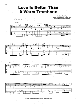 page one of Love Is Better Than A Warm Trombone (Guitar Tab)
