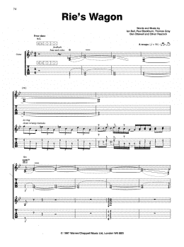 page one of Rie's Wagon (Guitar Tab)