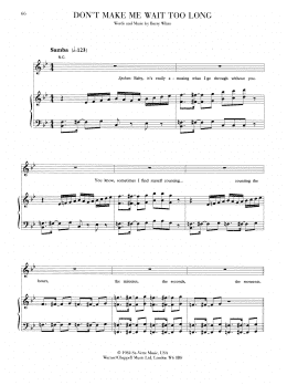 page one of Don't Make Me Wait Too Long (Piano, Vocal & Guitar Chords (Right-Hand Melody))