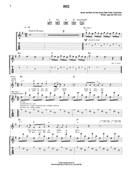 page one of Red (Guitar Tab)