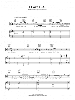 page one of I Love L.A. (Piano, Vocal & Guitar Chords (Right-Hand Melody))