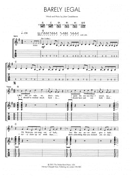 page one of Barely Legal (Guitar Tab)