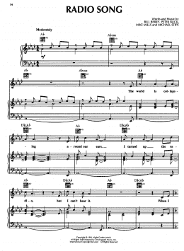 page one of Radio Song (Piano, Vocal & Guitar Chords (Right-Hand Melody))
