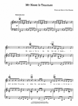 page one of My Name Is Tallulah (from Bugsy Malone) (Piano, Vocal & Guitar Chords (Right-Hand Melody))