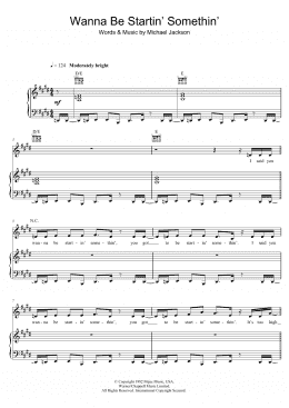 page one of Wanna Be Startin' Somethin' (Piano, Vocal & Guitar Chords (Right-Hand Melody))