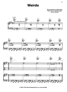 page one of Weirdo (Piano, Vocal & Guitar Chords (Right-Hand Melody))