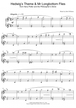 page one of Hedwig's Theme and Mr Longbottom Flies (from Harry Potter and the Philosopher's Stone) (Piano Solo)