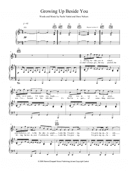 page one of Growing Up Beside You (Piano, Vocal & Guitar Chords (Right-Hand Melody))