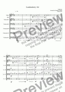 page one of Londonderry Air - Cello Choir