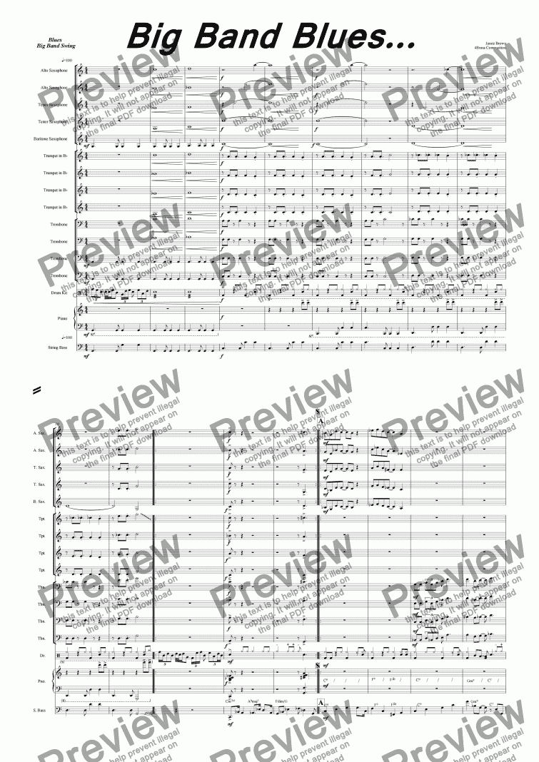 page one of Big Band Blues