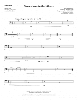 page one of Somewhere in the Silence - Double Bass (Choir Instrumental Pak)