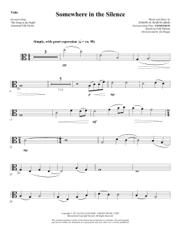 page one of Somewhere in the Silence - Viola (Choir Instrumental Pak)