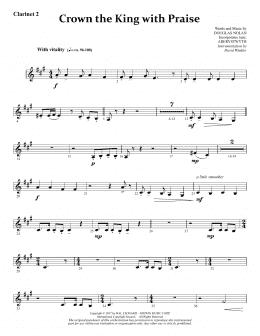 page one of Crown the King with Praise - Bb Clarinet 2 (Choir Instrumental Pak)