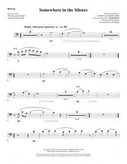 page one of Somewhere in the Silence - Bassoon (Choir Instrumental Pak)