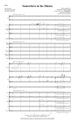 page one of Somewhere in the Silence - Full Score (Choir Instrumental Pak)