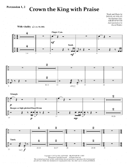 page one of Crown the King with Praise - Percussion 1 & 2 (Choir Instrumental Pak)
