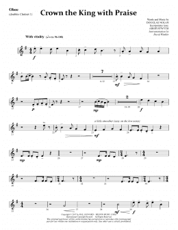 page one of Crown the King with Praise - Oboe (dbl. Clarinet 1) (Choir Instrumental Pak)