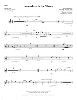 page one of Somewhere in the Silence - Oboe (Choir Instrumental Pak)