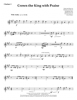 page one of Crown the King with Praise - Bb Clarinet 1 (Choir Instrumental Pak)