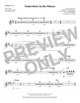 page one of Somewhere in the Silence - Bb Trumpet 2,3 (Choir Instrumental Pak)