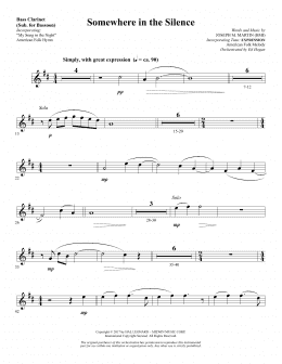 page one of Somewhere in the Silence - Bass Clarinet (sub. Bassoon) (Choir Instrumental Pak)