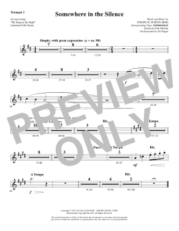 page one of Somewhere in the Silence - Bb Trumpet 1 (Choir Instrumental Pak)