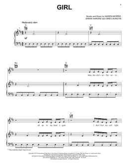 page one of GIRL (Piano, Vocal & Guitar Chords (Right-Hand Melody))