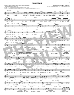 page one of Turn Around (Lead Sheet / Fake Book)