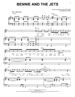 page one of Bennie And The Jets (Piano & Vocal)